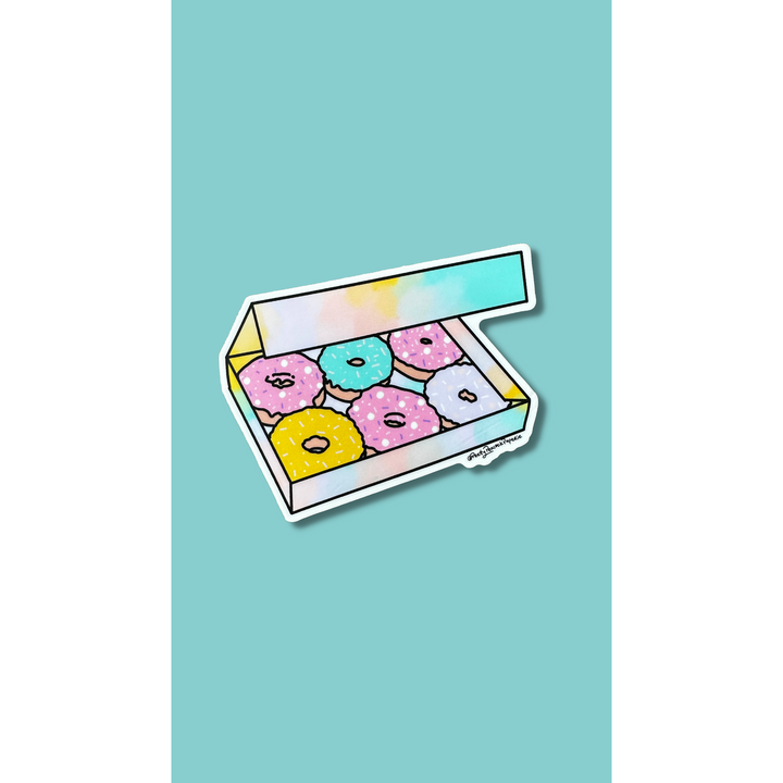 Watercolor Donut Box Vinyl Sticker