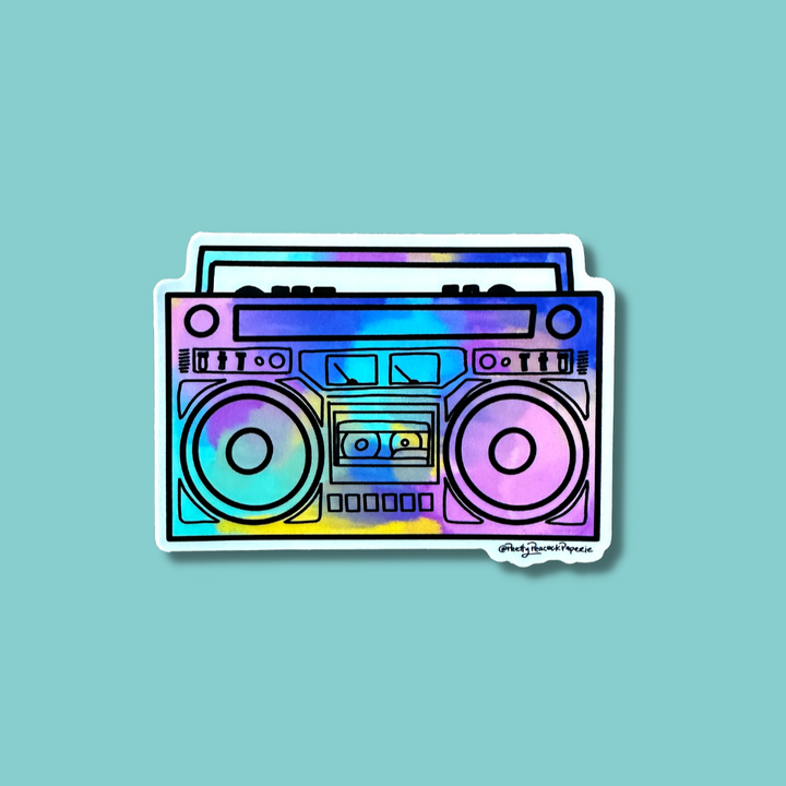 Colorful Boom Box Sticker