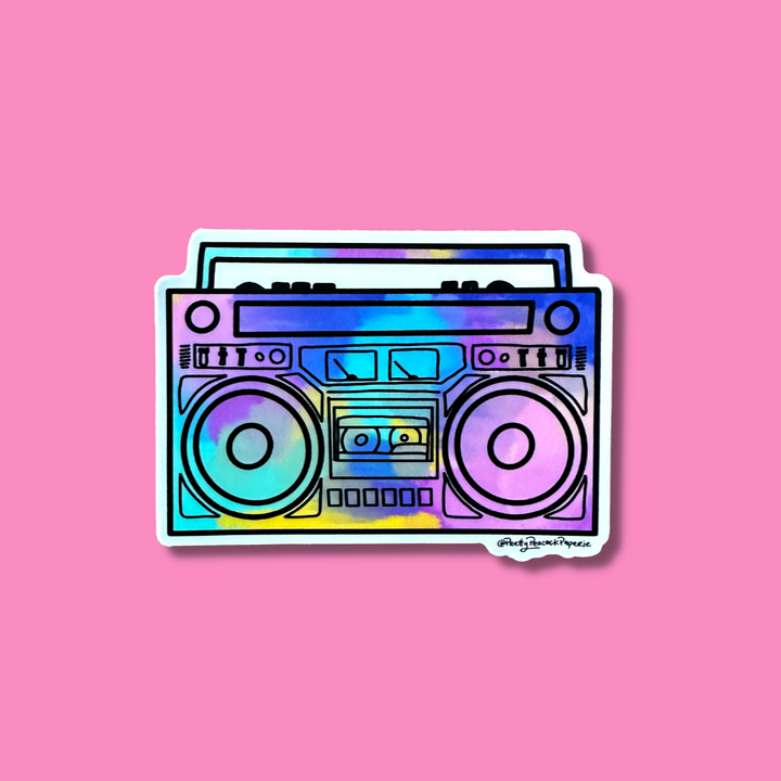 Colorful Boom Box Sticker