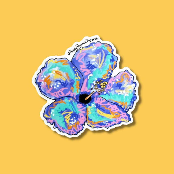 Tropical Hibiscus Vinyl Sticker