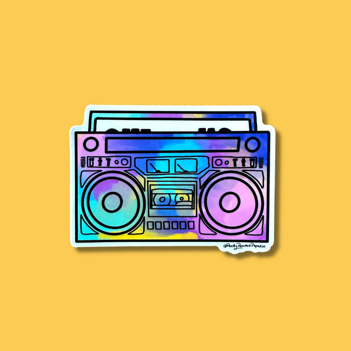 Colorful Boom Box Sticker