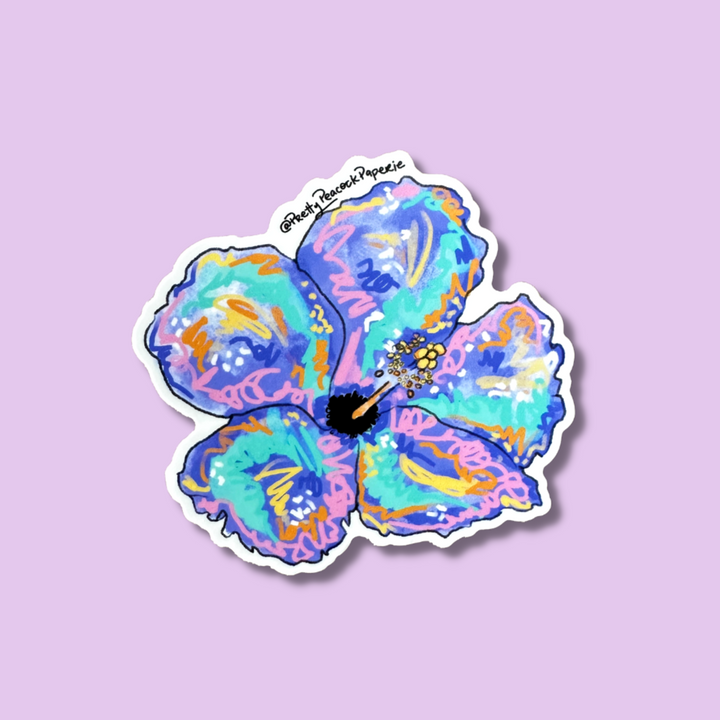 Tropical Hibiscus Vinyl Sticker