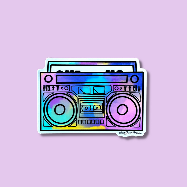 Colorful Boom Box Sticker