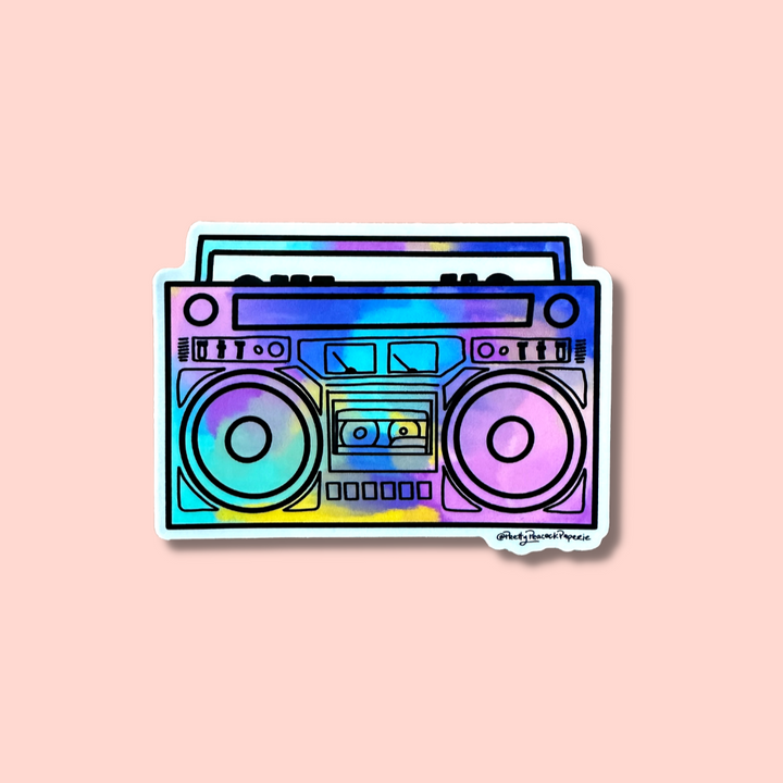 Colorful Boom Box Sticker