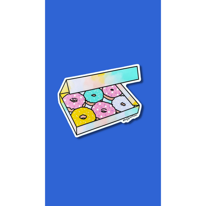 Watercolor Donut Box Vinyl Sticker