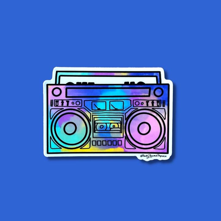 Colorful Boom Box Sticker