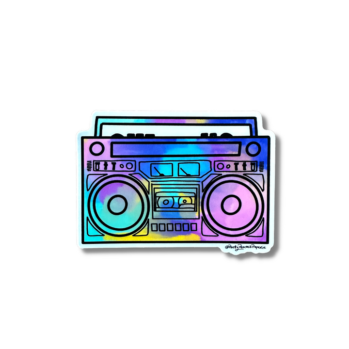 Colorful Boom Box Sticker