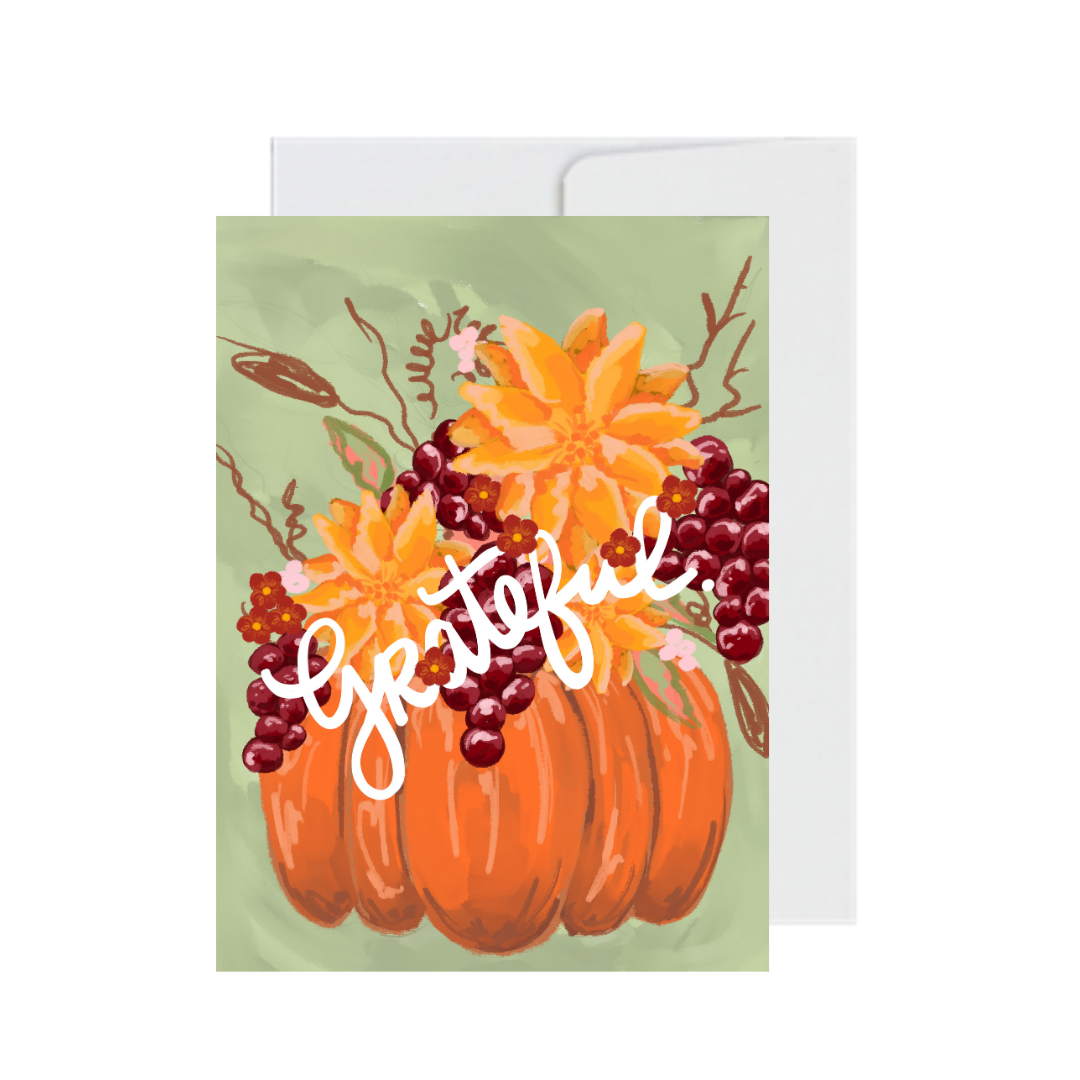 Grateful Pumpkin Greeting Card