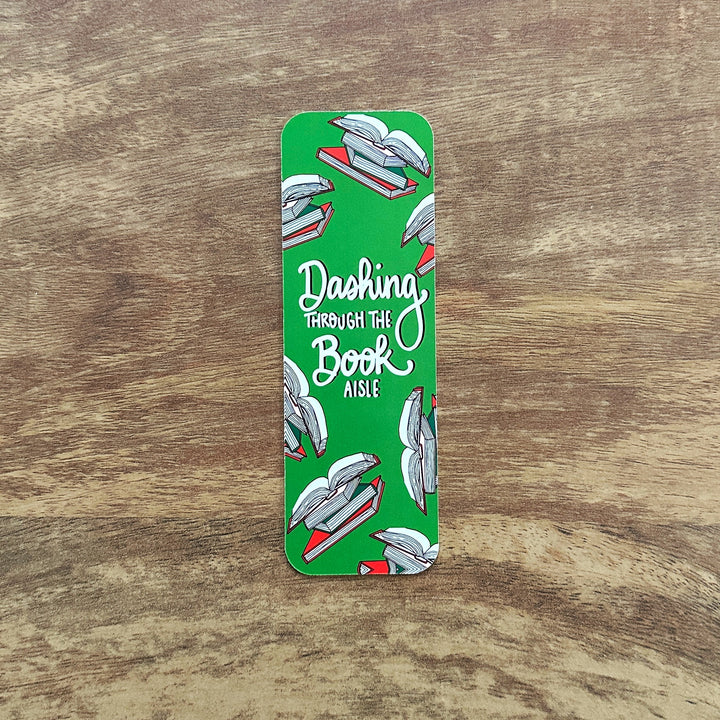 Dashing Through the Book Aisle Bookmark