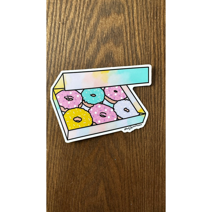 Watercolor Donut Box Vinyl Sticker