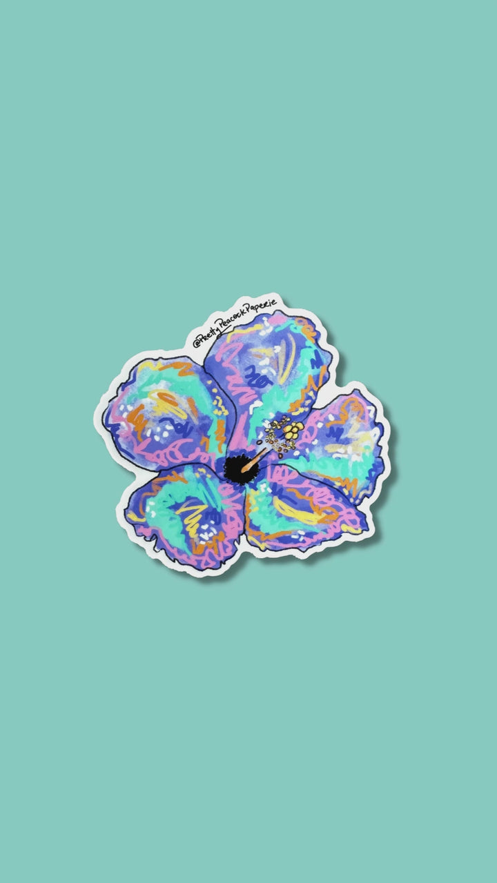 Tropical Hibiscus Vinyl Sticker
