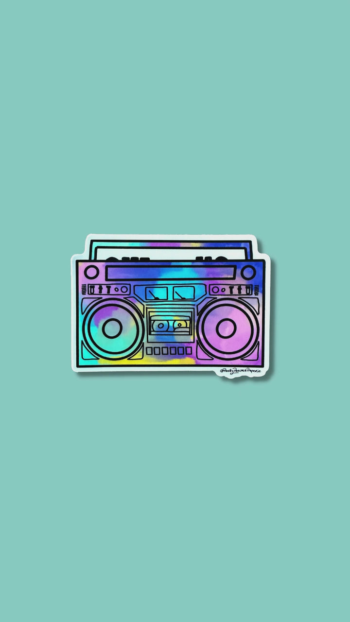 Colorful Boom Box Sticker