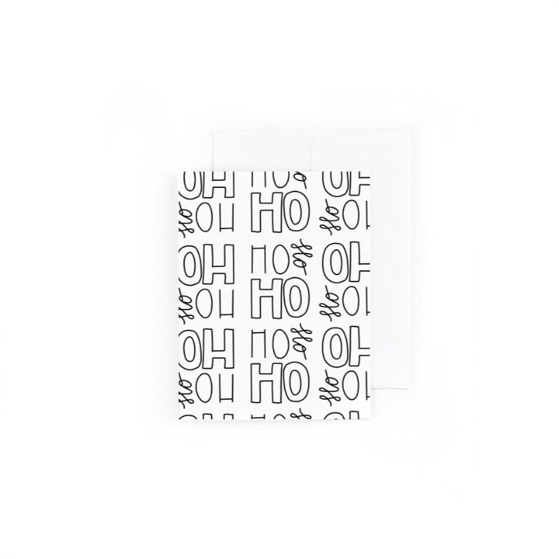 Ho Ho Ho Black and White Holiday Card