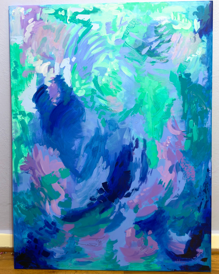 30x40 Blue Abstract Original Artwork