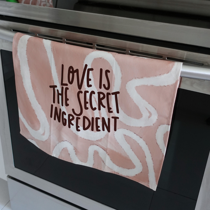 Love Is The Secret Ingredient Tea Towel - Nude Colorway