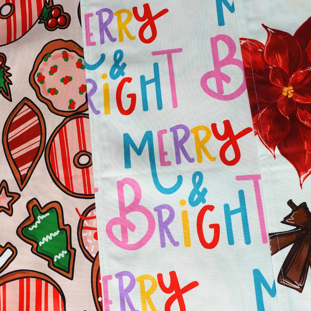 Merry and Bright Colorful Tea Towel