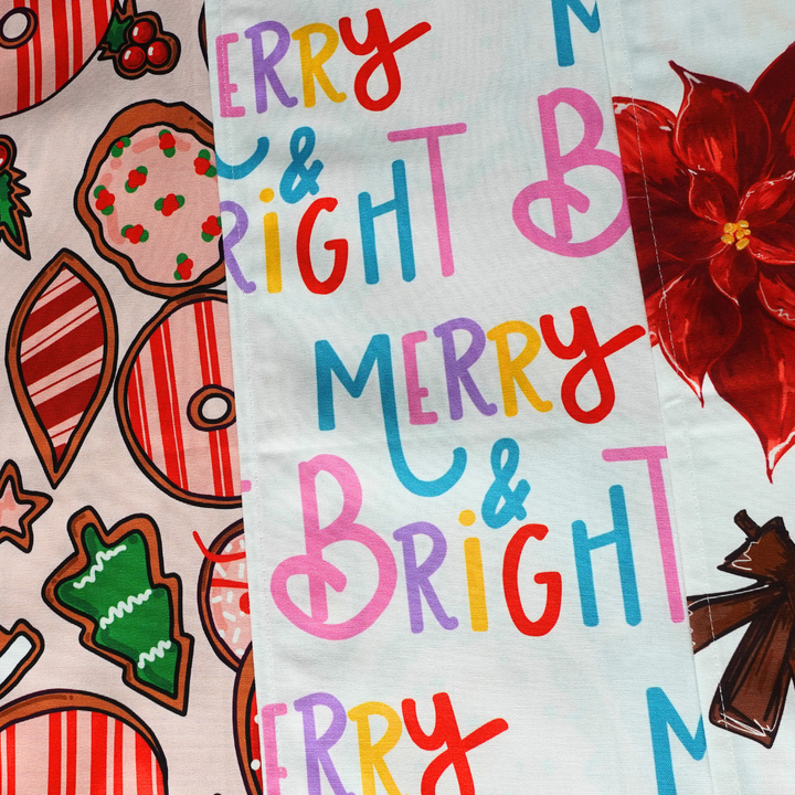 Merry and Bright Colorful Tea Towel