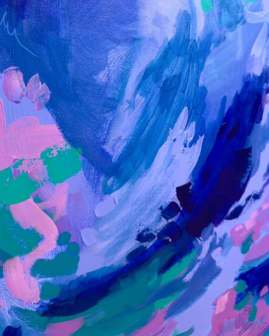 30x40 Blue Abstract Original Artwork