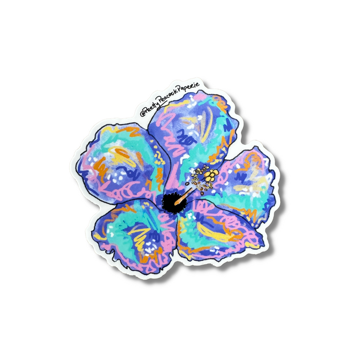 Tropical Hibiscus Vinyl Sticker