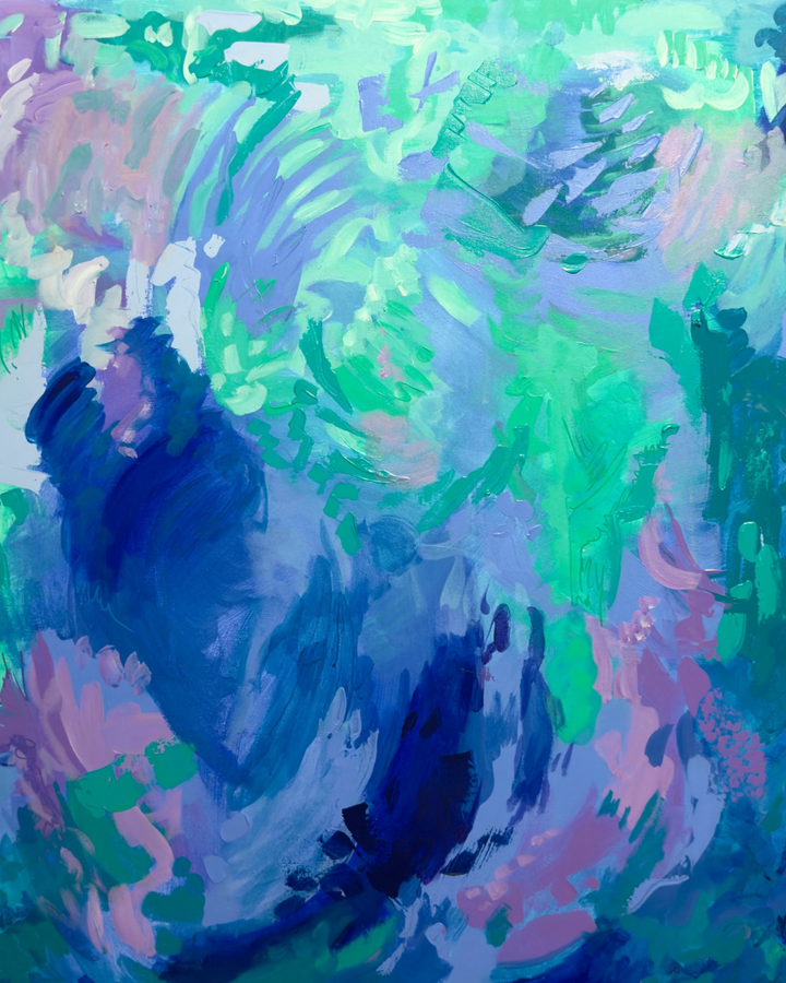 30x40 Blue Abstract Original Artwork
