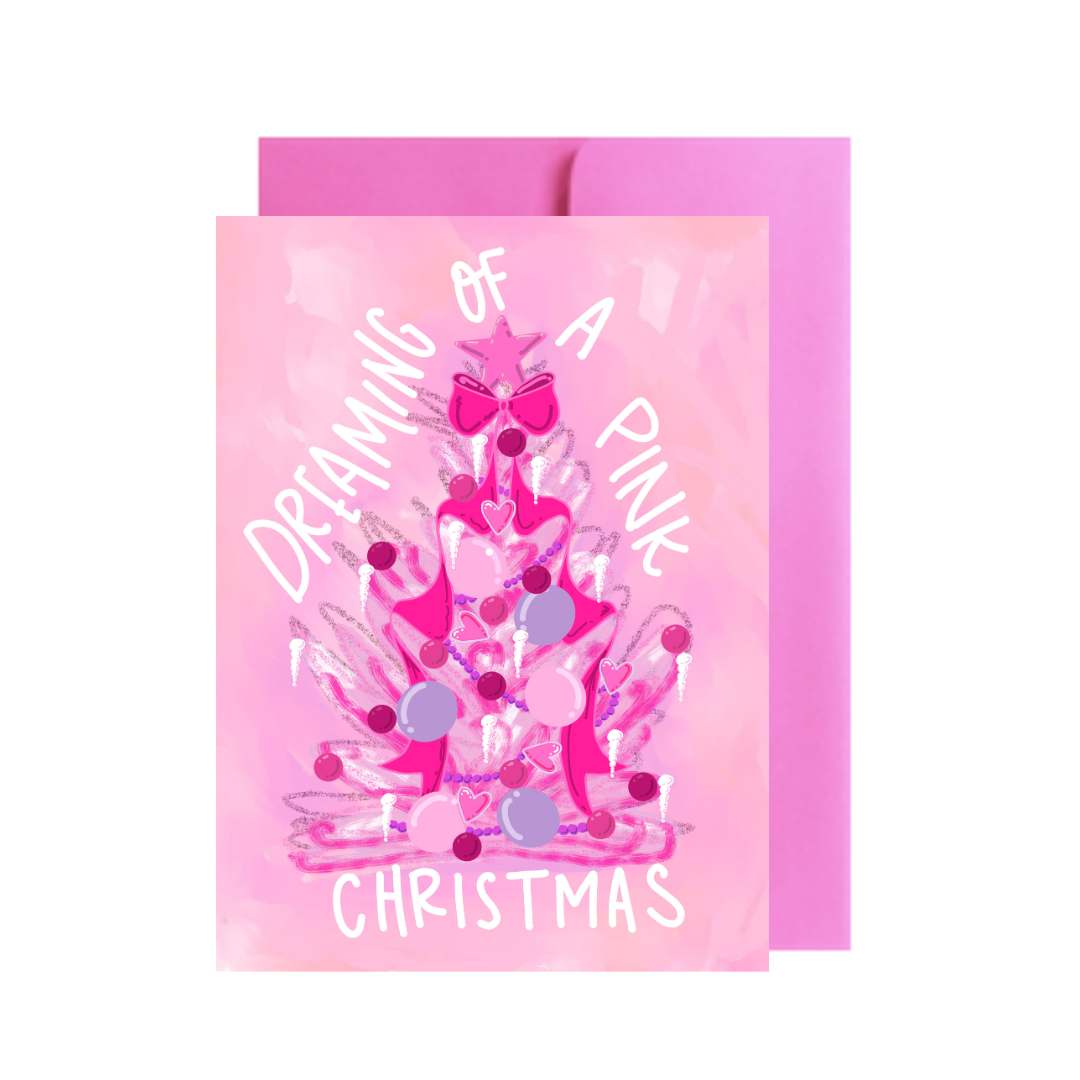 Dreaming of a Pink Christmas Greeting Card