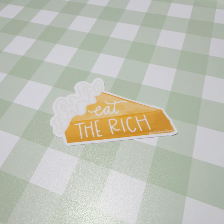Eat the Rich Pumpkin Pie Slice Vinyl Sticker