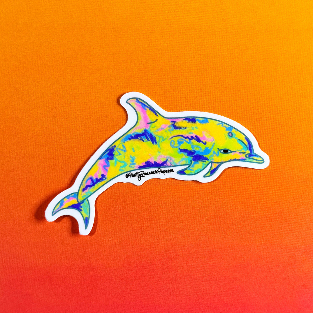 Dolphin Abstract Vinyl Sticker