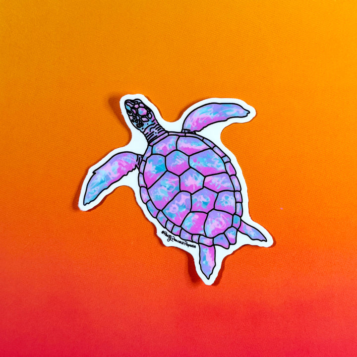 Sea Turtle Abstract Vinyl Sticker