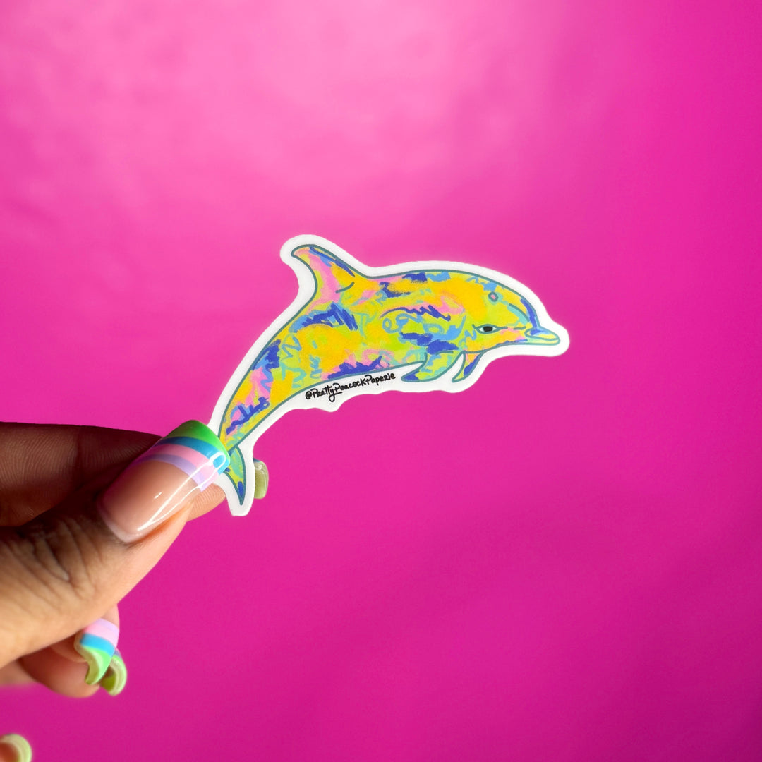 Dolphin Abstract Vinyl Sticker