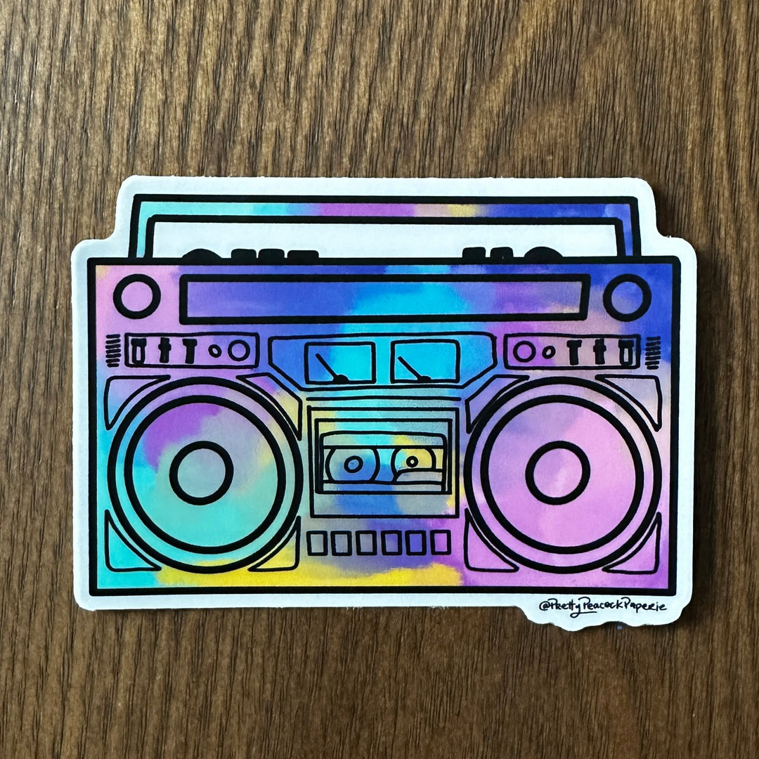 Colorful Boom Box Sticker