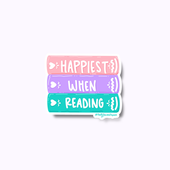 Happiest When Reading Vinyl Sticker