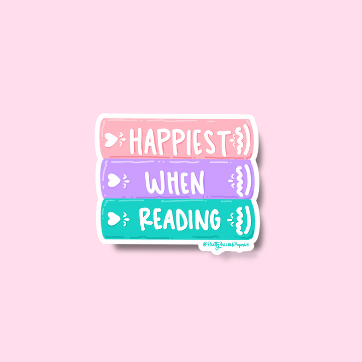 Happiest When Reading Vinyl Sticker