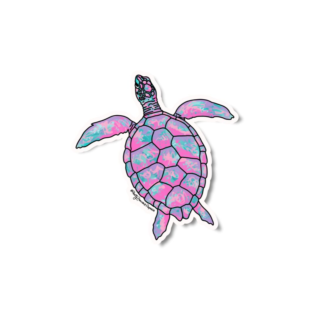 Sea Turtle Abstract Vinyl Sticker