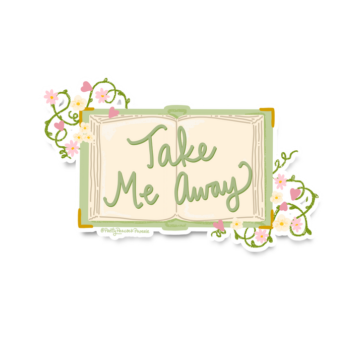 Take Me Away Books Vinyl Sticker