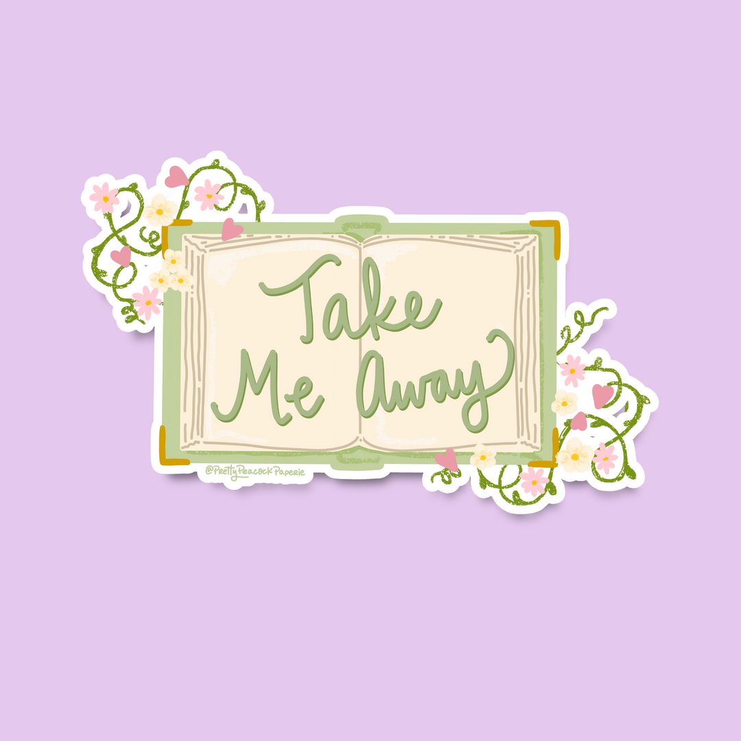 Take Me Away Books Vinyl Sticker