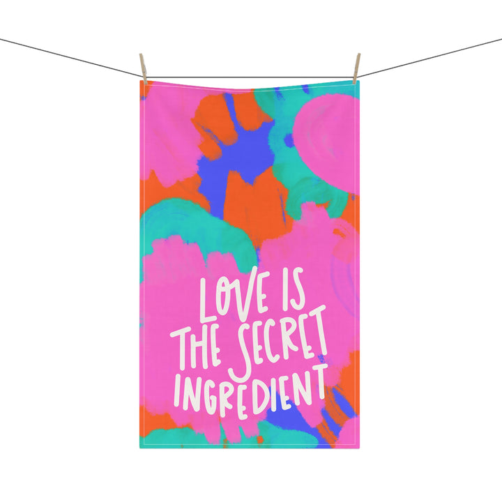 Love Is The Secret Ingredient Tea Towel - Vibrant