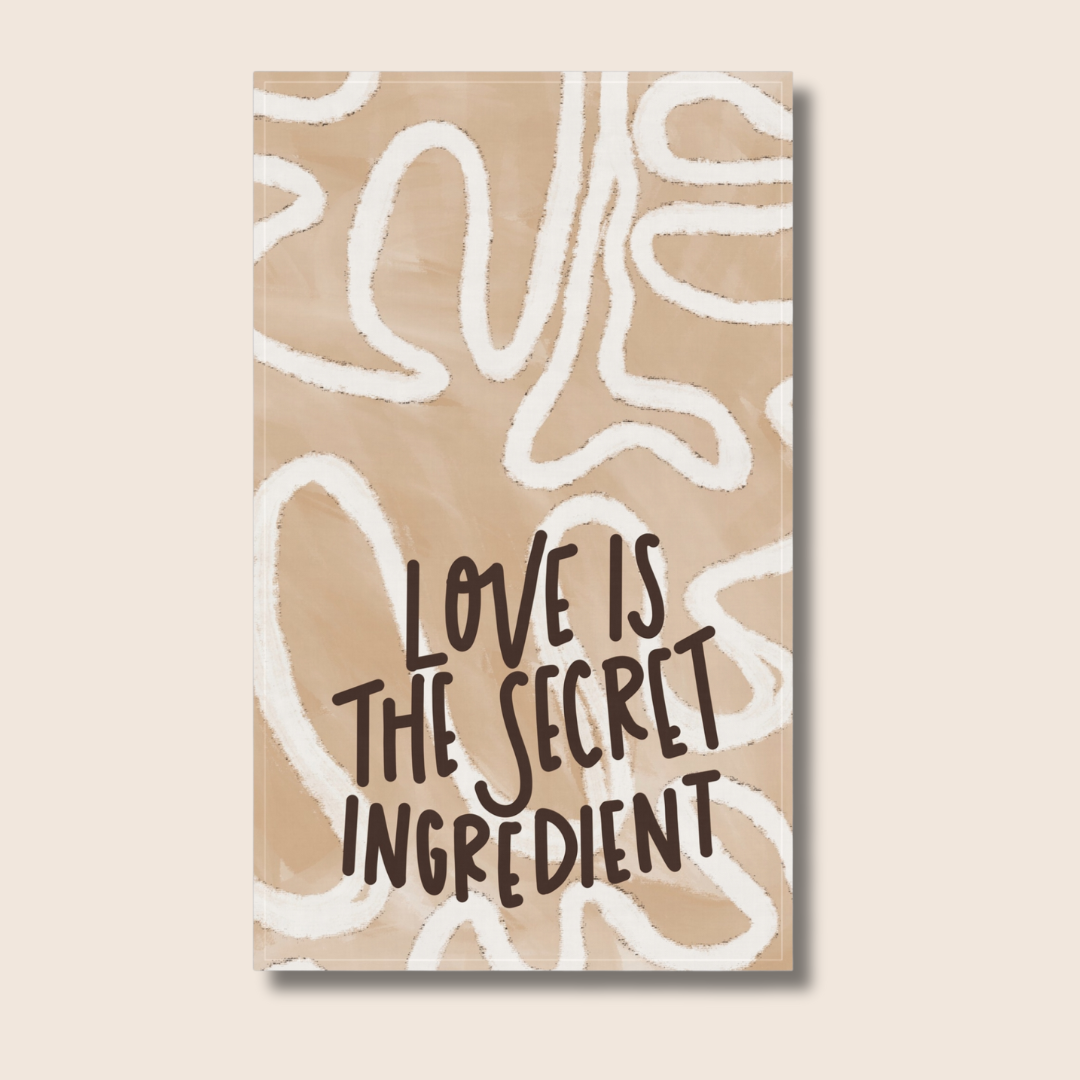 Love Is The Secret Ingredient Tea Towel - Nude Colorway