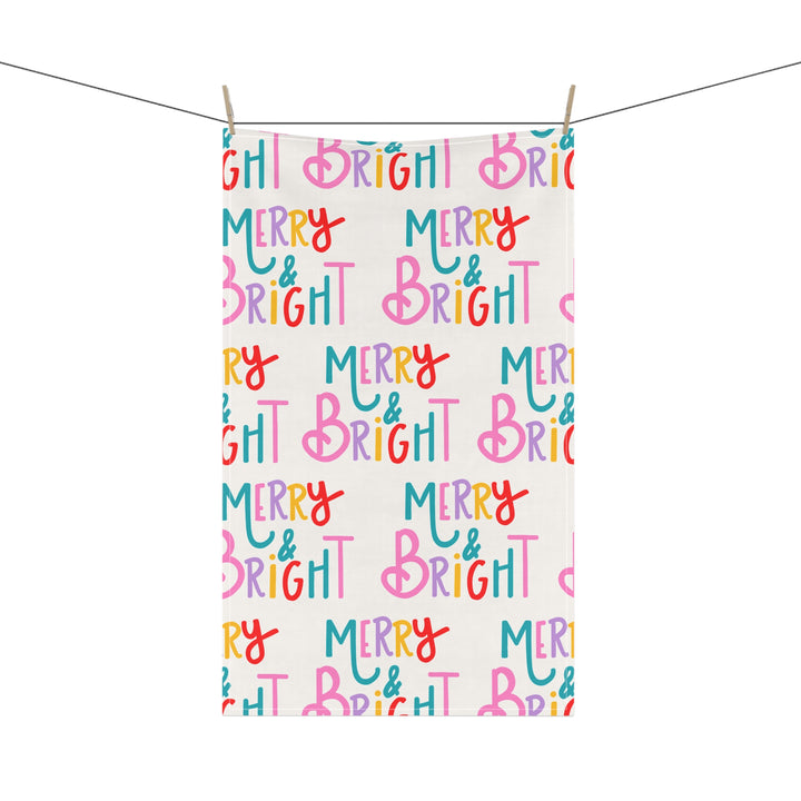 Merry and Bright Colorful Tea Towel