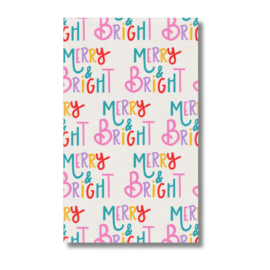 Merry and Bright Colorful Tea Towel