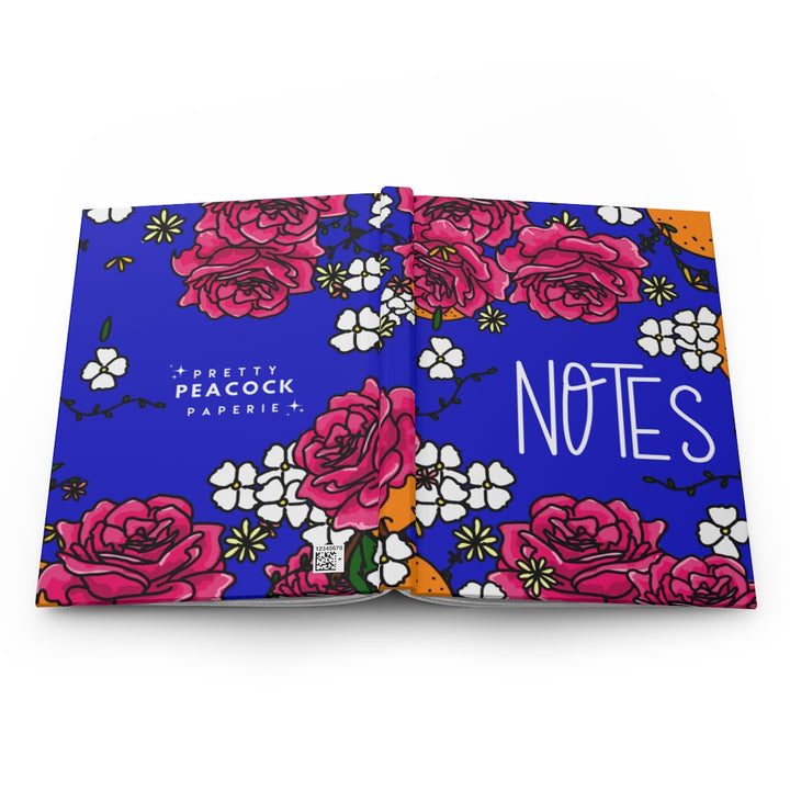 Cobalt Floral Notes Hardcover Journal Matte