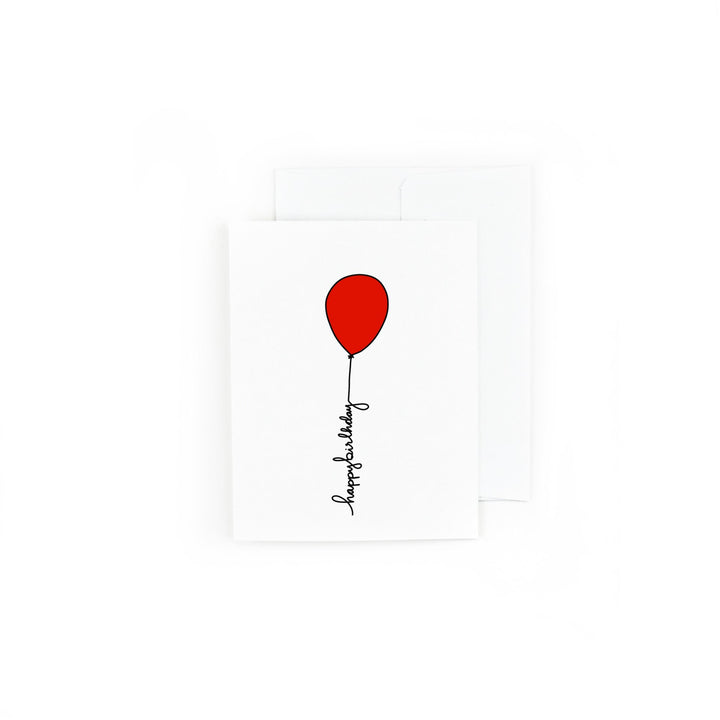 Red Balloon Happy Birthday Card