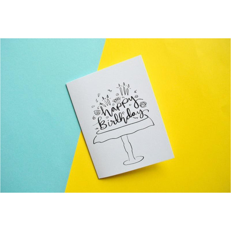 Black And White Cake Happy Birthday Card PrettyPeacockPaperie black-and-white-cake-happy-birthday-card-prettypeacockpaperie