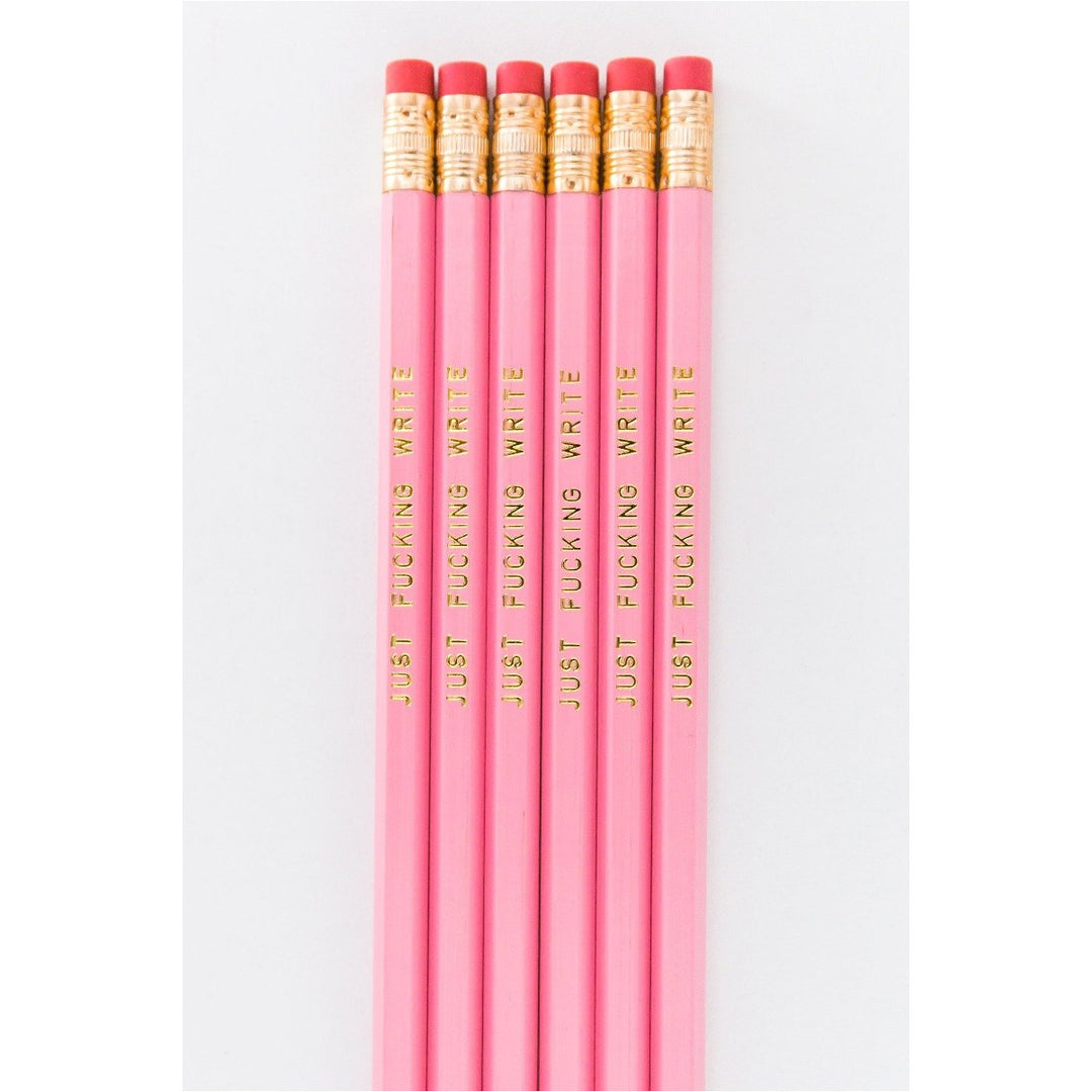 Just Fucking Write Pink Hex Pencil - 5 Pack