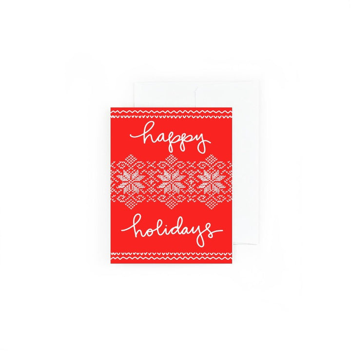 Happy Holidays Sweater Pattern Card