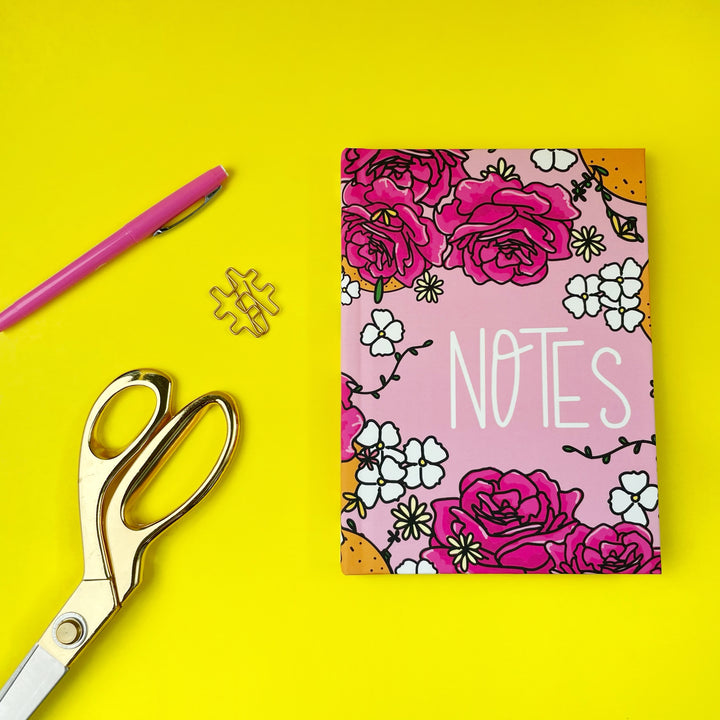 Blush Floral Notes Hardcover Journal Matte