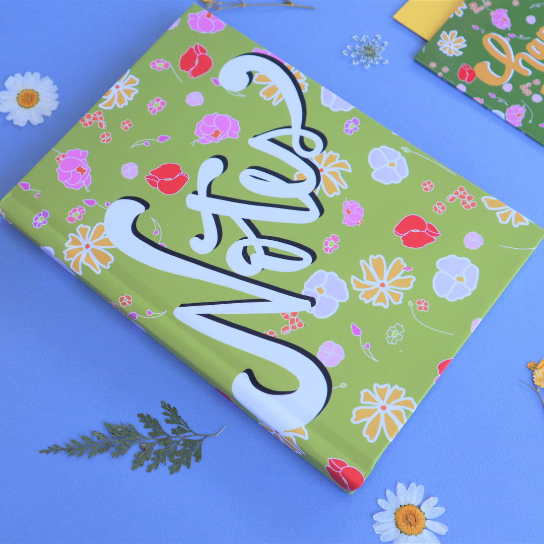 Retro Floral Notes Notebook