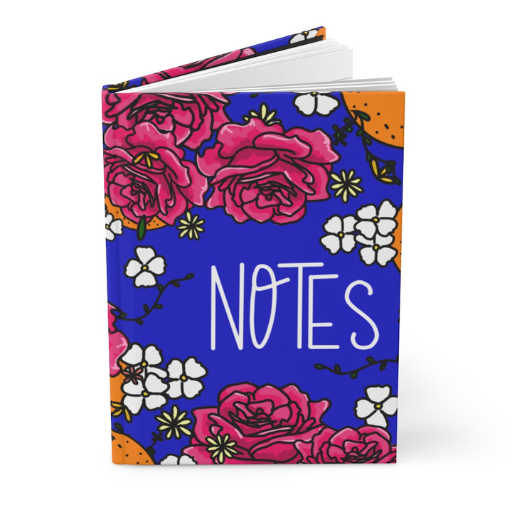 Cobalt Floral Notes Hardcover Journal Matte