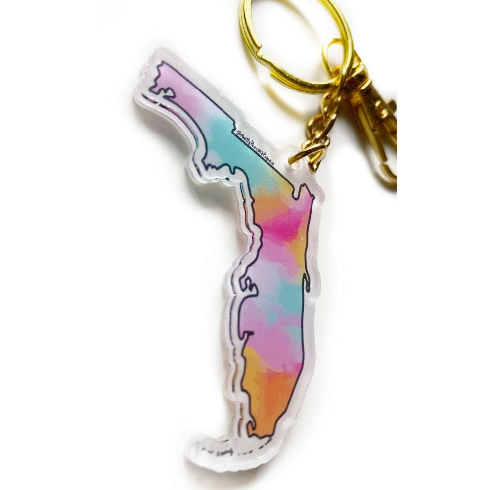 Colorful Florida State Keychain